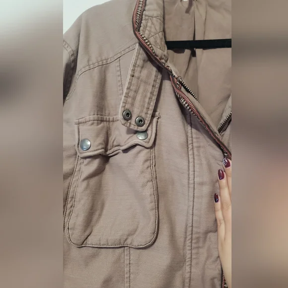 Free people, Flight line bomber light pink/ mauve jacket, size S - Picture 8 of 9